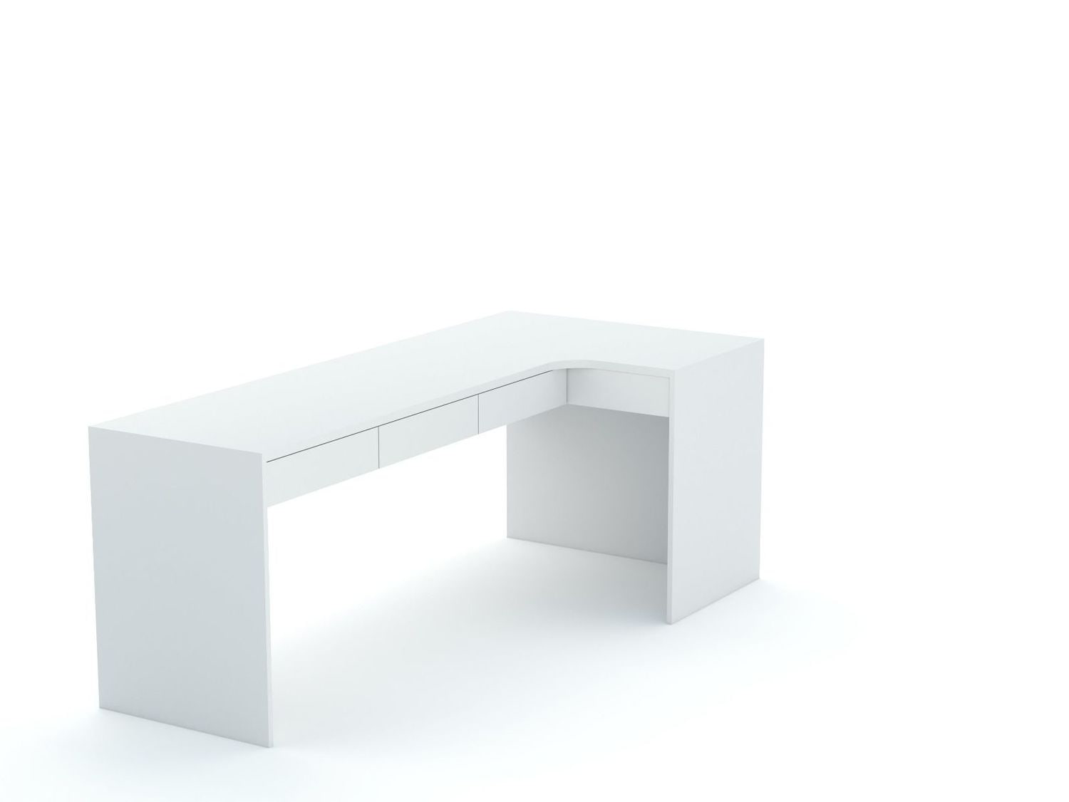 Rohový písací stôl B58 205x95 R pravý | White