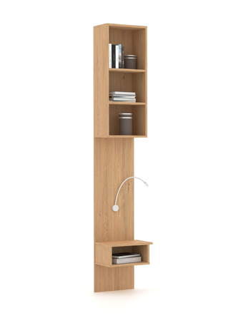 Regál s nočným stolíkom-240 White Oak