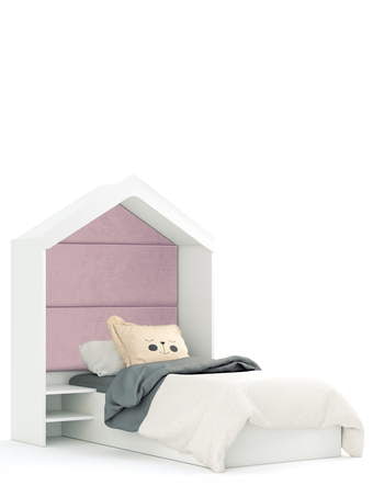 Postel Domček White&Pink