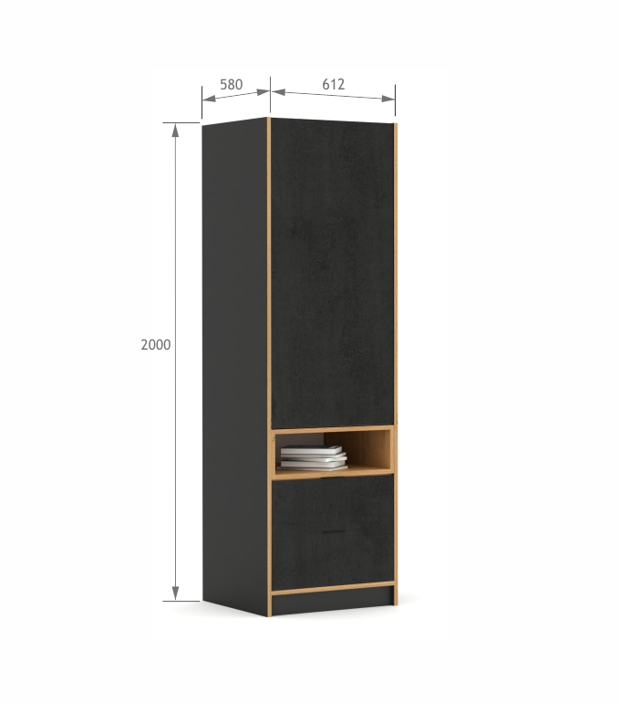 Szafa 60-2-60P/200 Concrete Oak